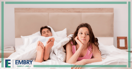 couple not looking at each other