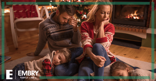 sad parents with kids