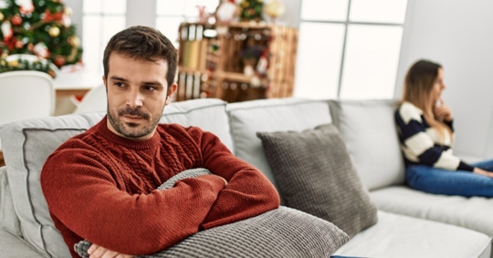 sad man and woman during Christmas